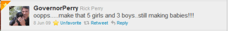 rick perry tweet